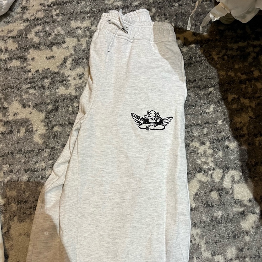Boys Lie Wide Leg Grey Sweatpants